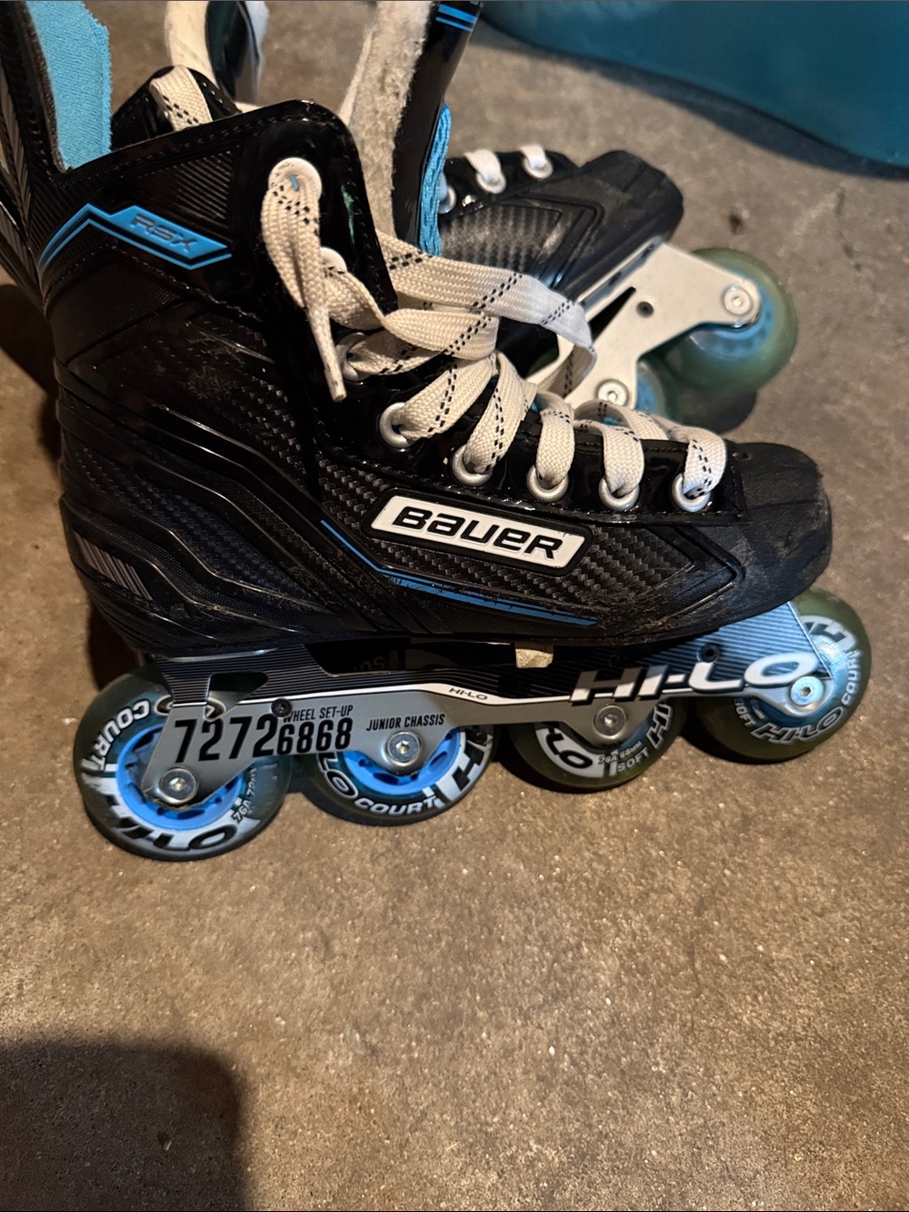 Bauer Black & Teal Inline Hockey Skates